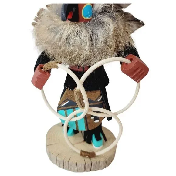 Vtg Hoop Dancer Hopi Handmade Native American Kachina Doll Hand Painted Indian - Picture 8 of 10